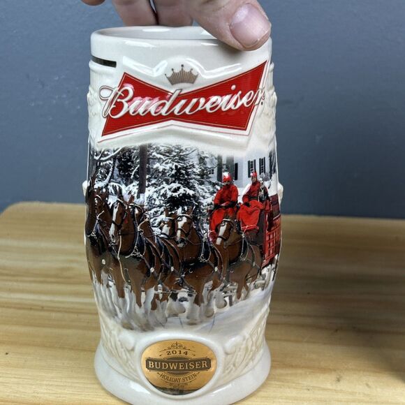 2014 Budweiser Holiday Stein "Holiday Lane" New In Box w/COA - Picture 3 of 13